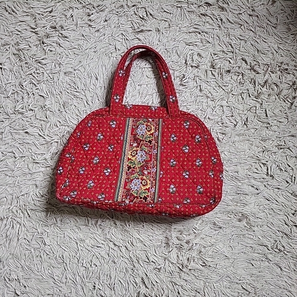 Vintage Retired Pattern Vera Bradley Provincial Red Small Bowling Bag Purse Y2K - Picture 11 of 13